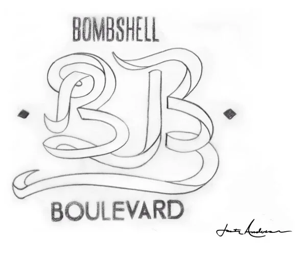 Bombshell Boulevard BB monogram sketch