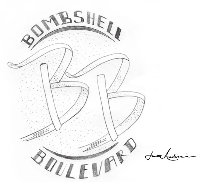 Bombshell Boulevard BB circle sketch