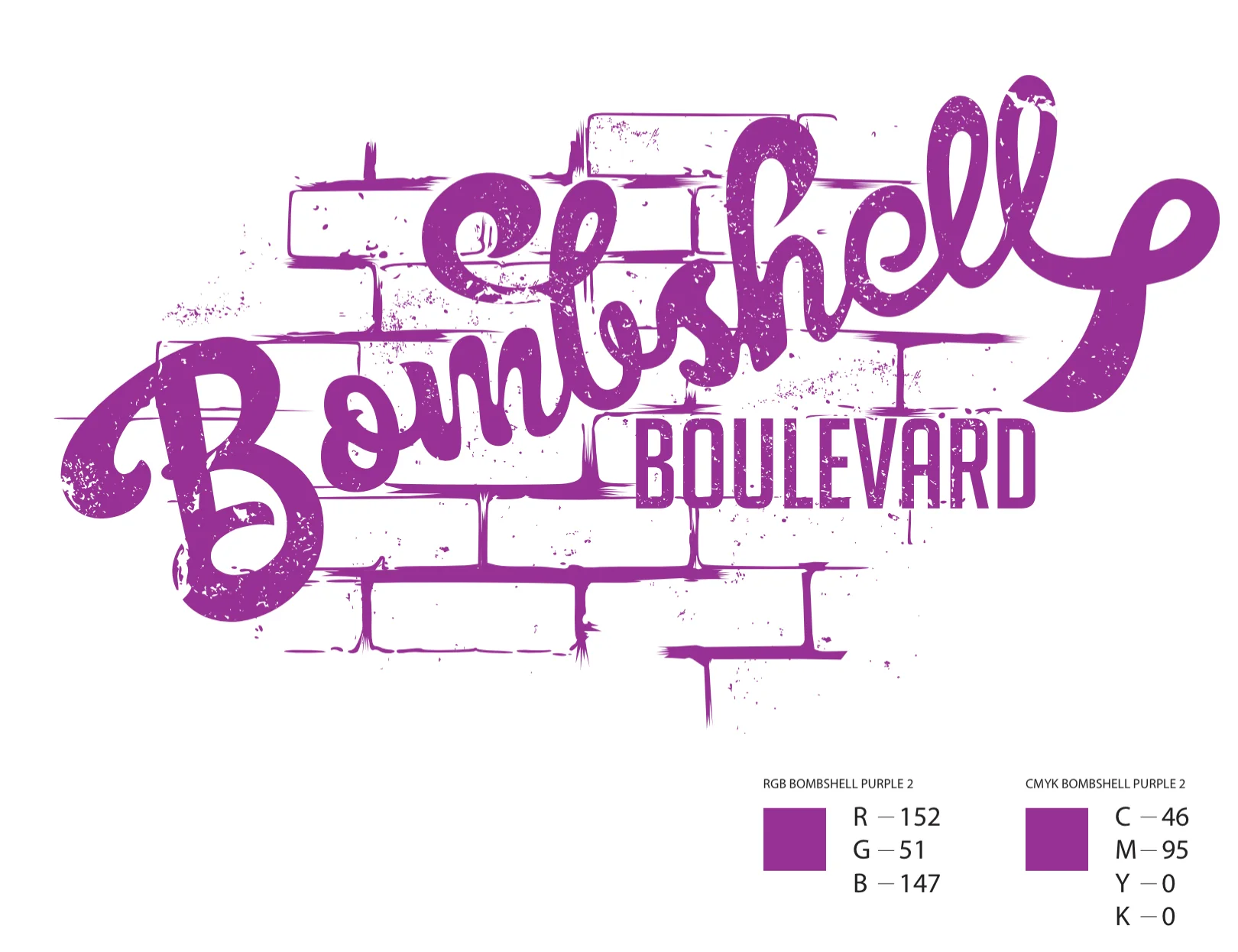 Bombshell Boulevard purple two color specifications