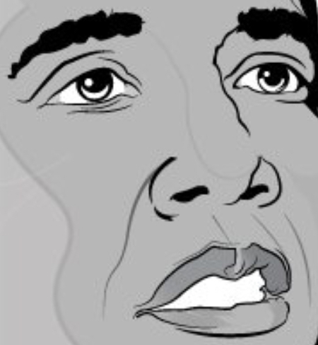 Barack Obama face detail