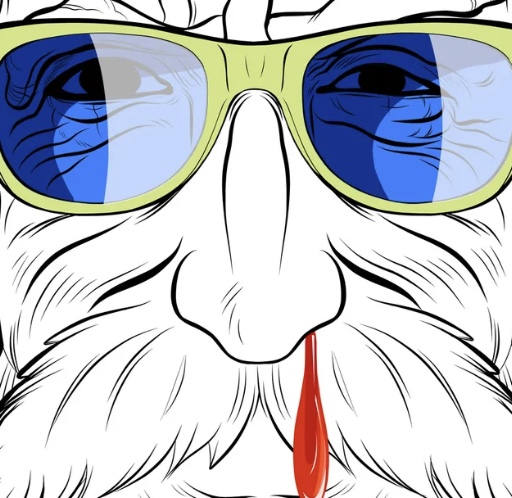 Master Roshi sunglasses and eyes detail
