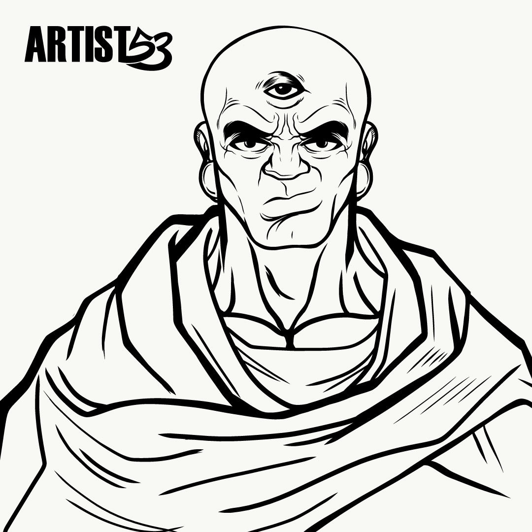 Tien line-art illustration