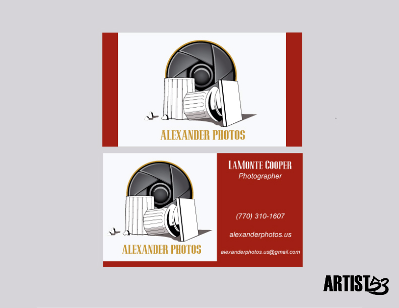 Alexander Photos front and back business card design