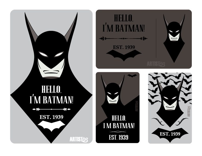 Batman calling card designs by ARTIST53