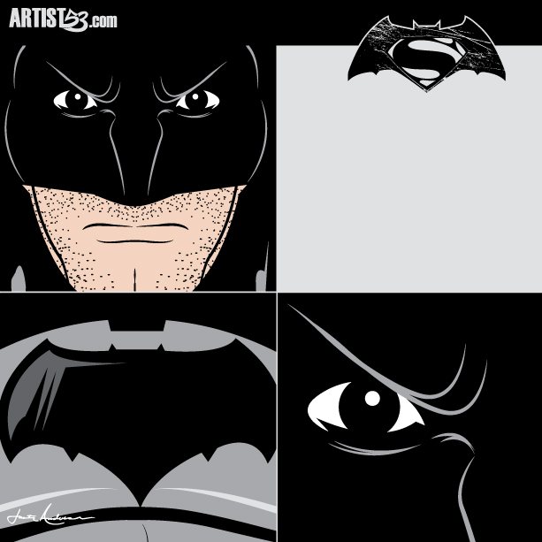 Batman and Superman illustration detail 5 by ARTIST53