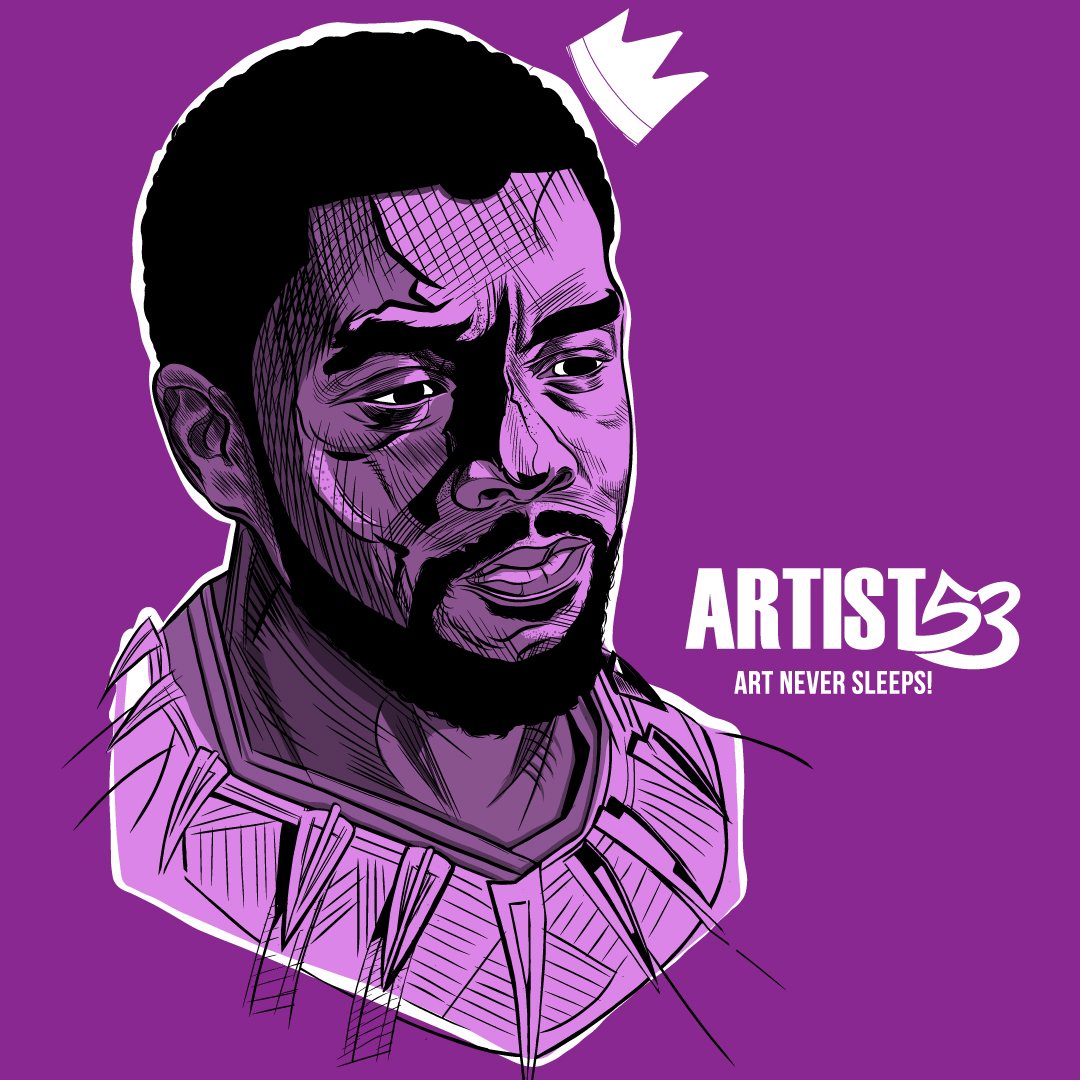 Chadwick Boseman as Black Panther illustration by ARTIST53