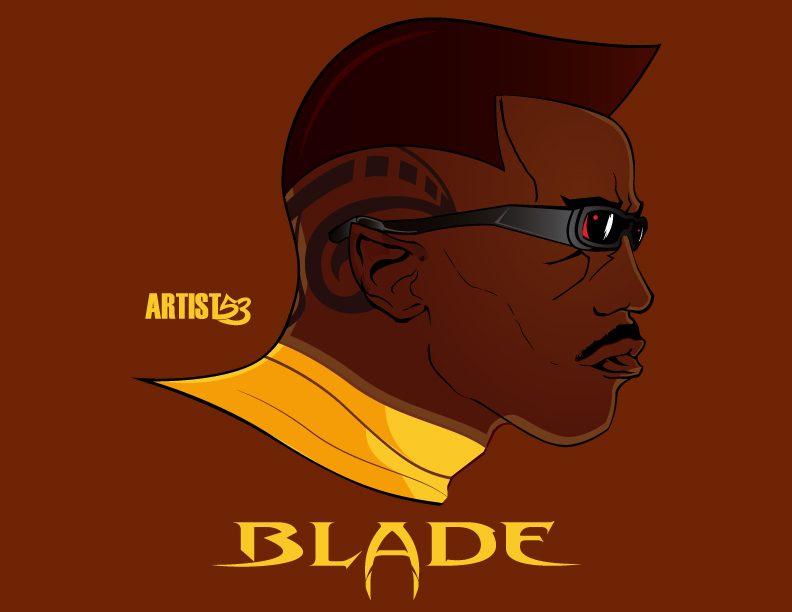 Wesley Snipes as Blade illustration by ARTIST53