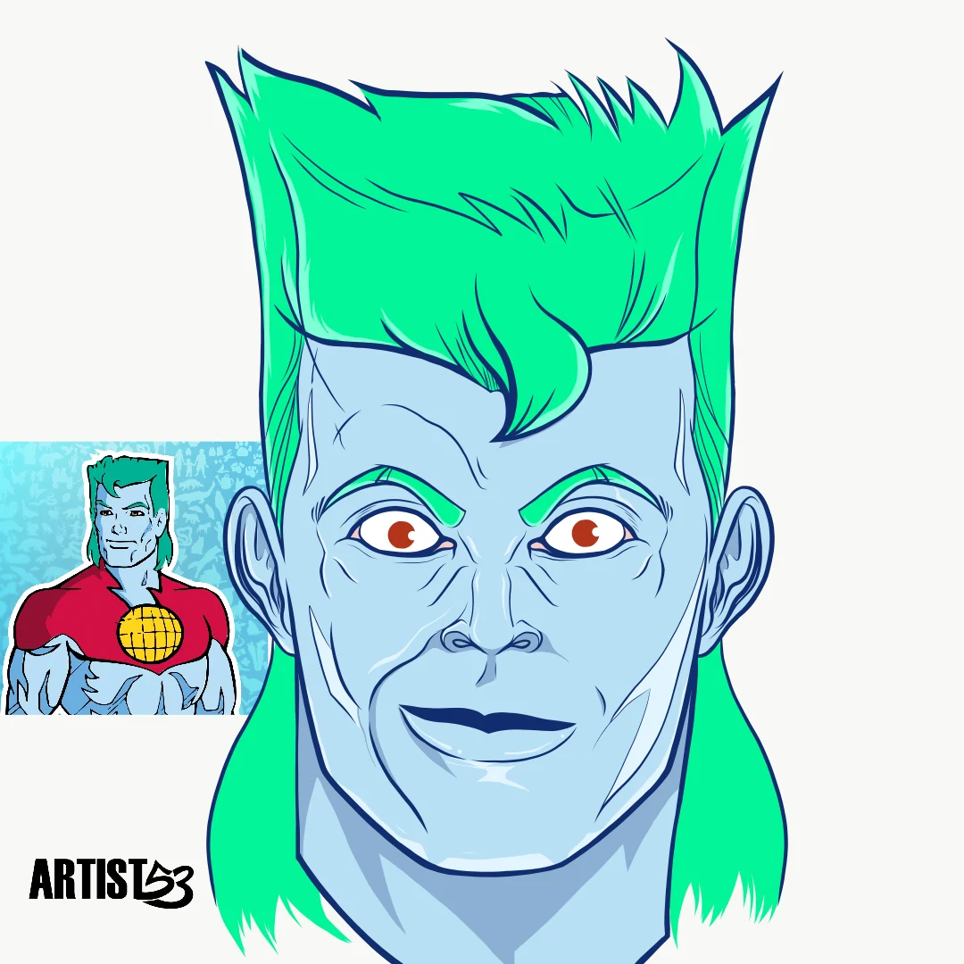 Captain Planet illustration detail by ARTIST53