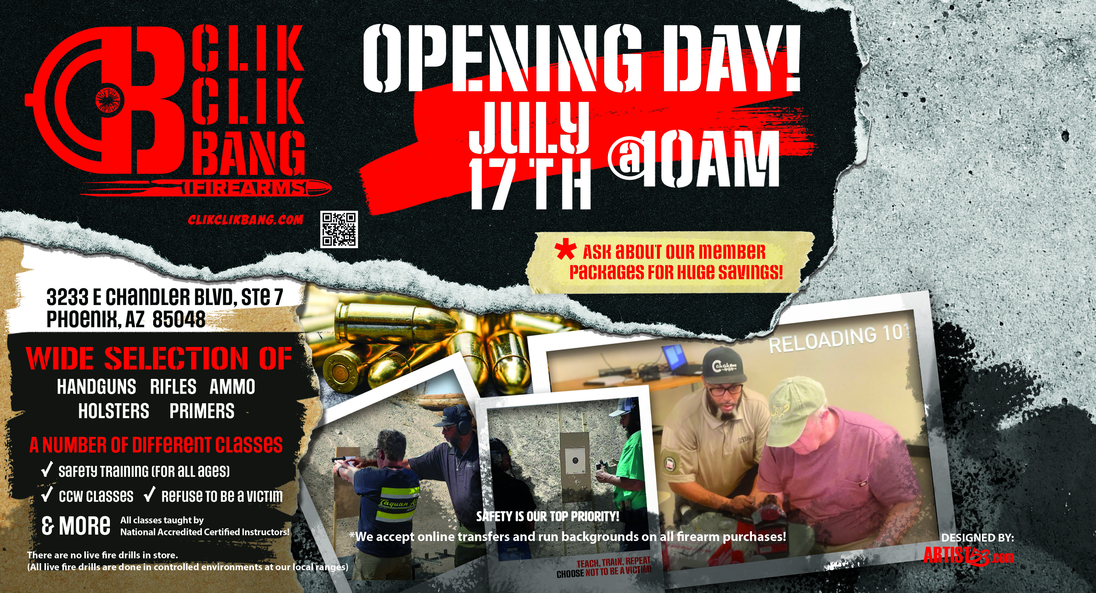 CLIK CLIK BANG store opening flyer front