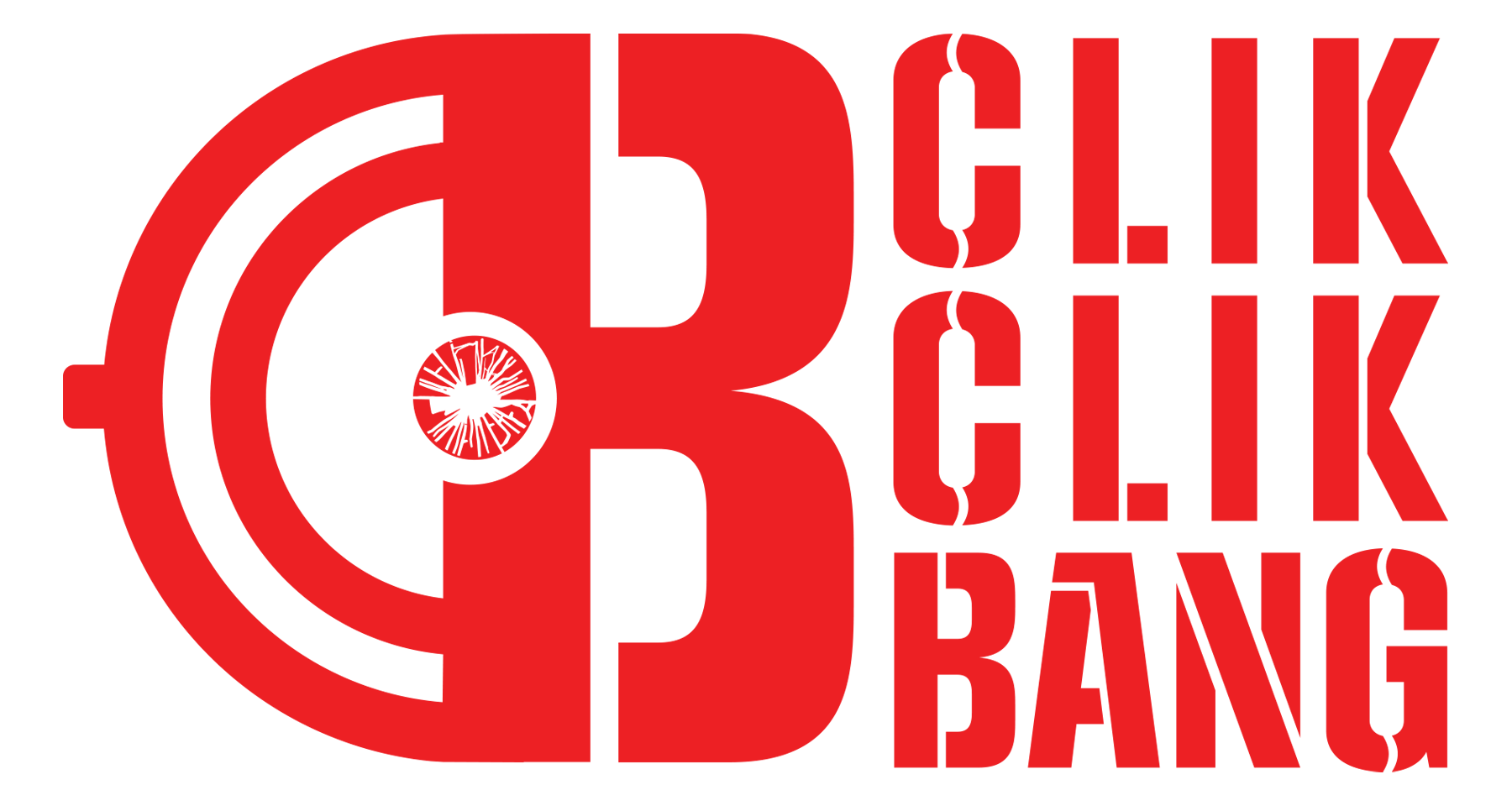 CLIK CLIK Bang iconic B symbol in red