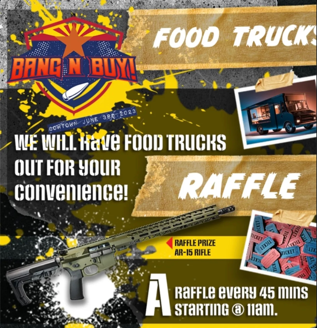 Bang N Buy food trucks and raffle promotion