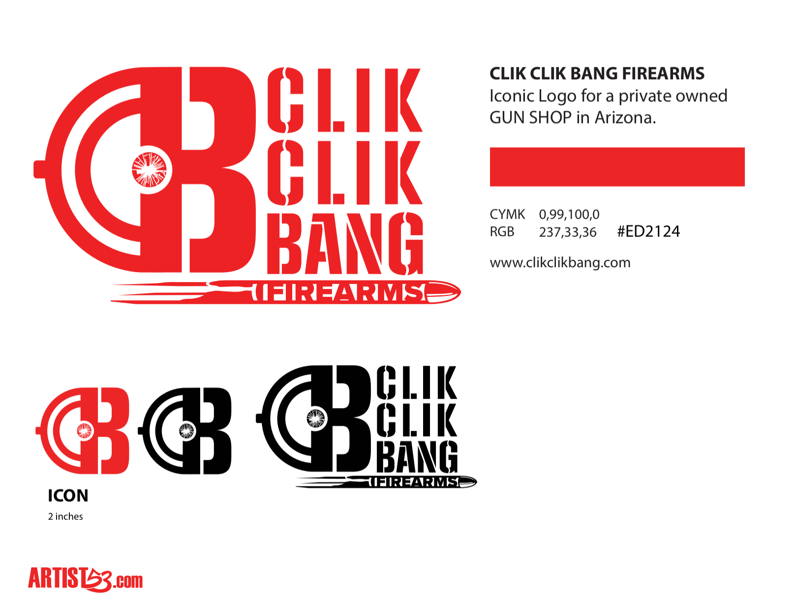 CLIK CLIK BANG logo set and color palette