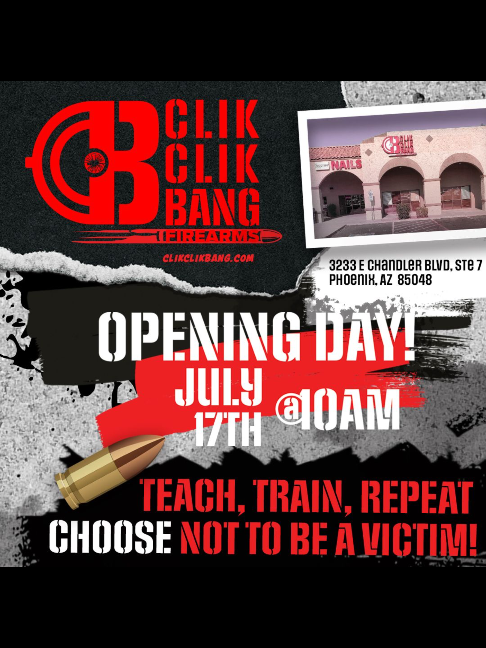 CLIK CLIK BANG Opening Day social graphic