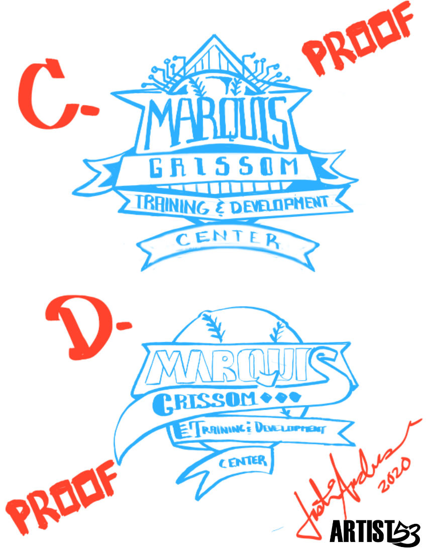 Marquis Grissom logo proof concepts C and D