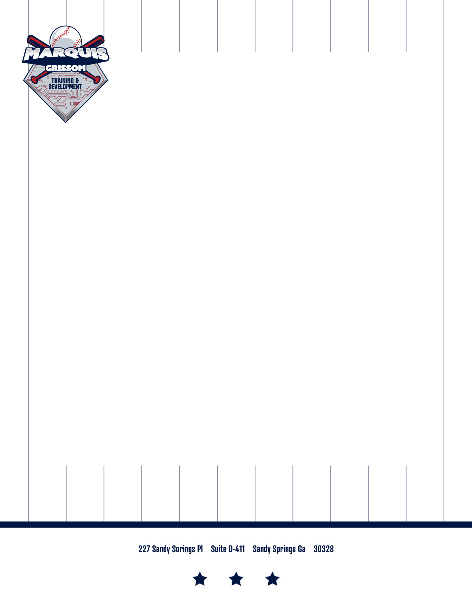 Marquis Grissom pinstripe letterhead concept