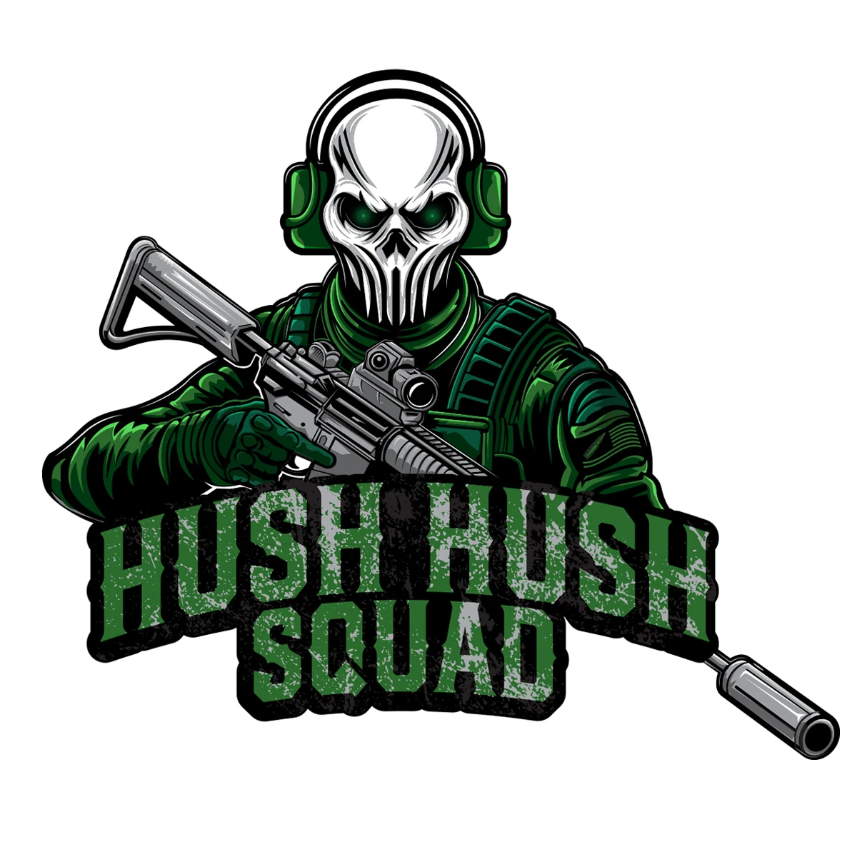 Final full-color HUSH HUSH SQUAD logo