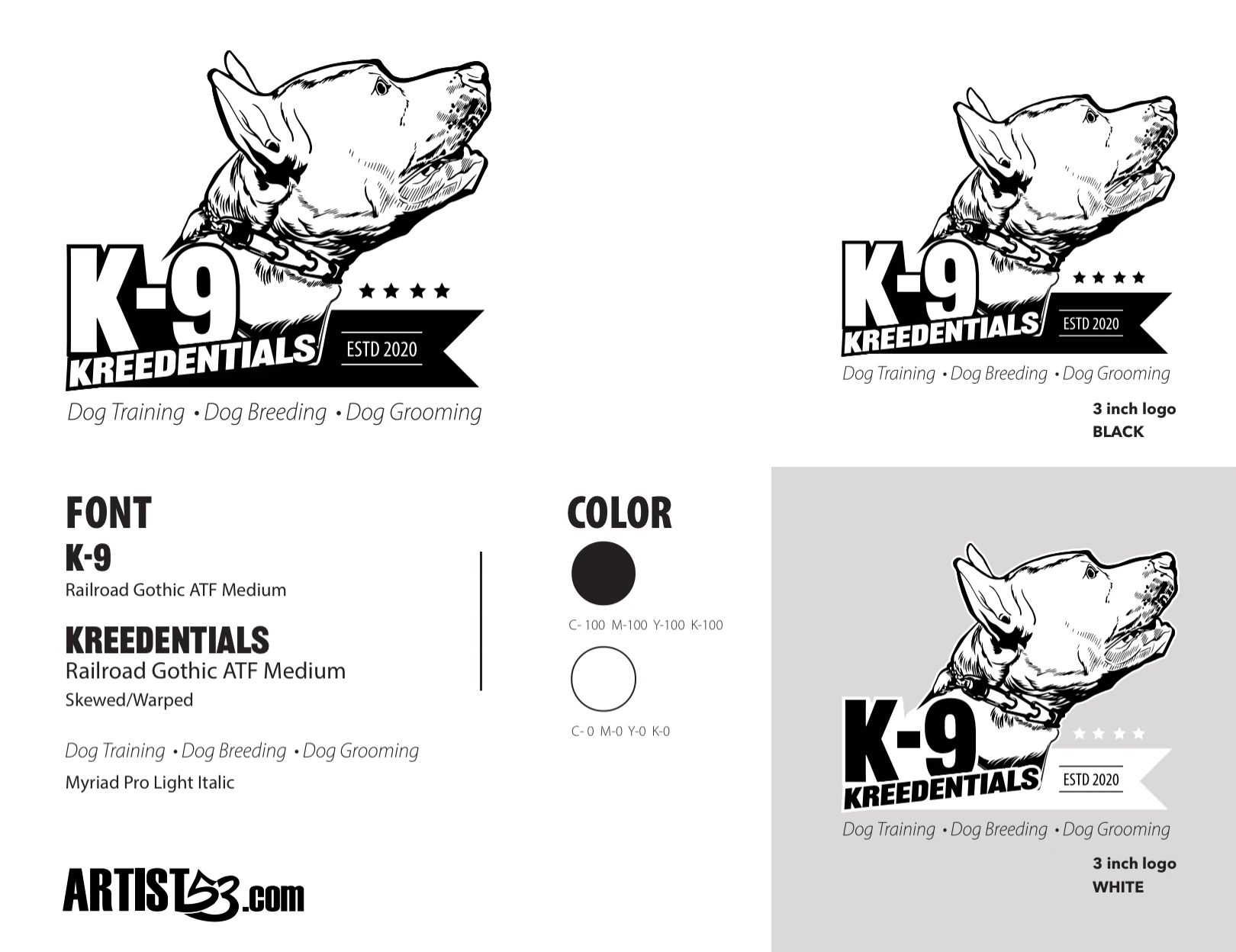 K-9 Kreedentials final identity brand board