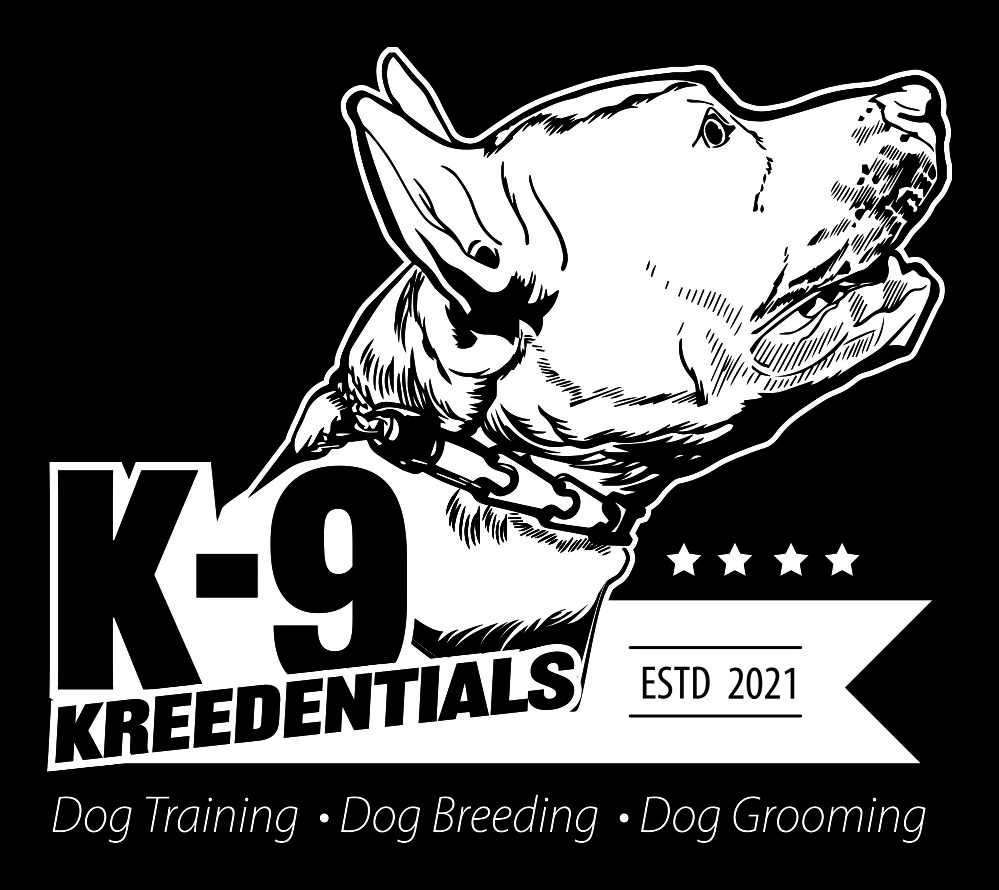 K-9 Kreedentials final white logo on black