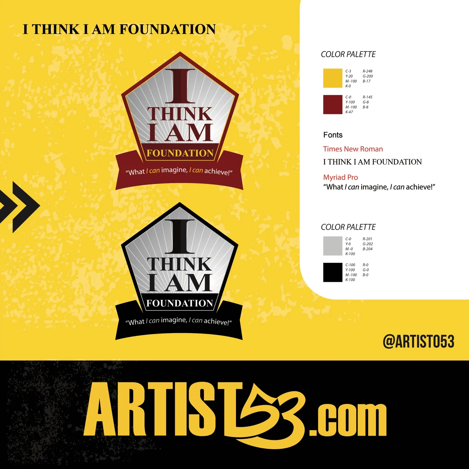 I Think I Am Foundation color palette typography and logo system