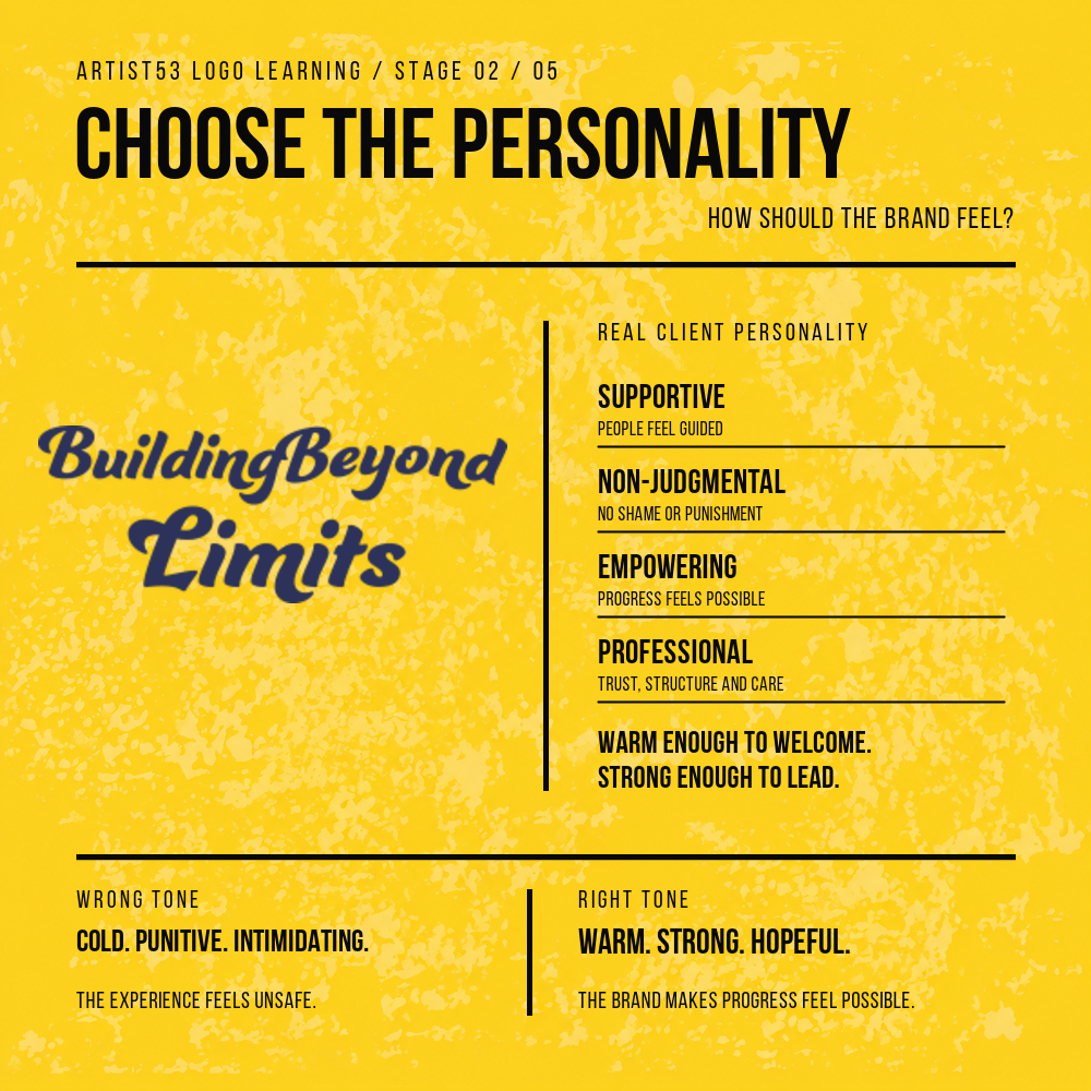 Choose the Personality — Building Beyond Limits supportive, non-judgmental, empowering and professional traits