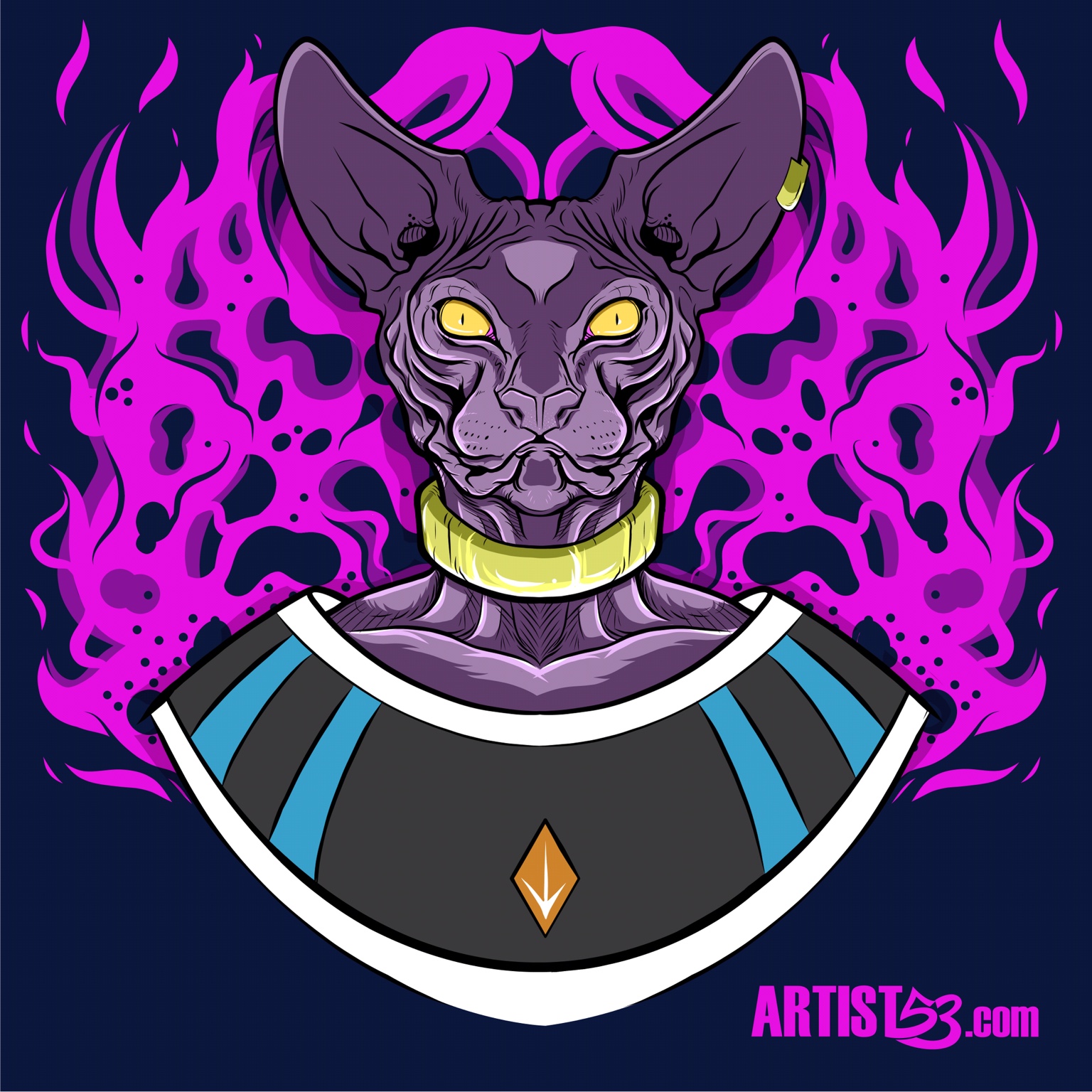 Lord Beerus face detail