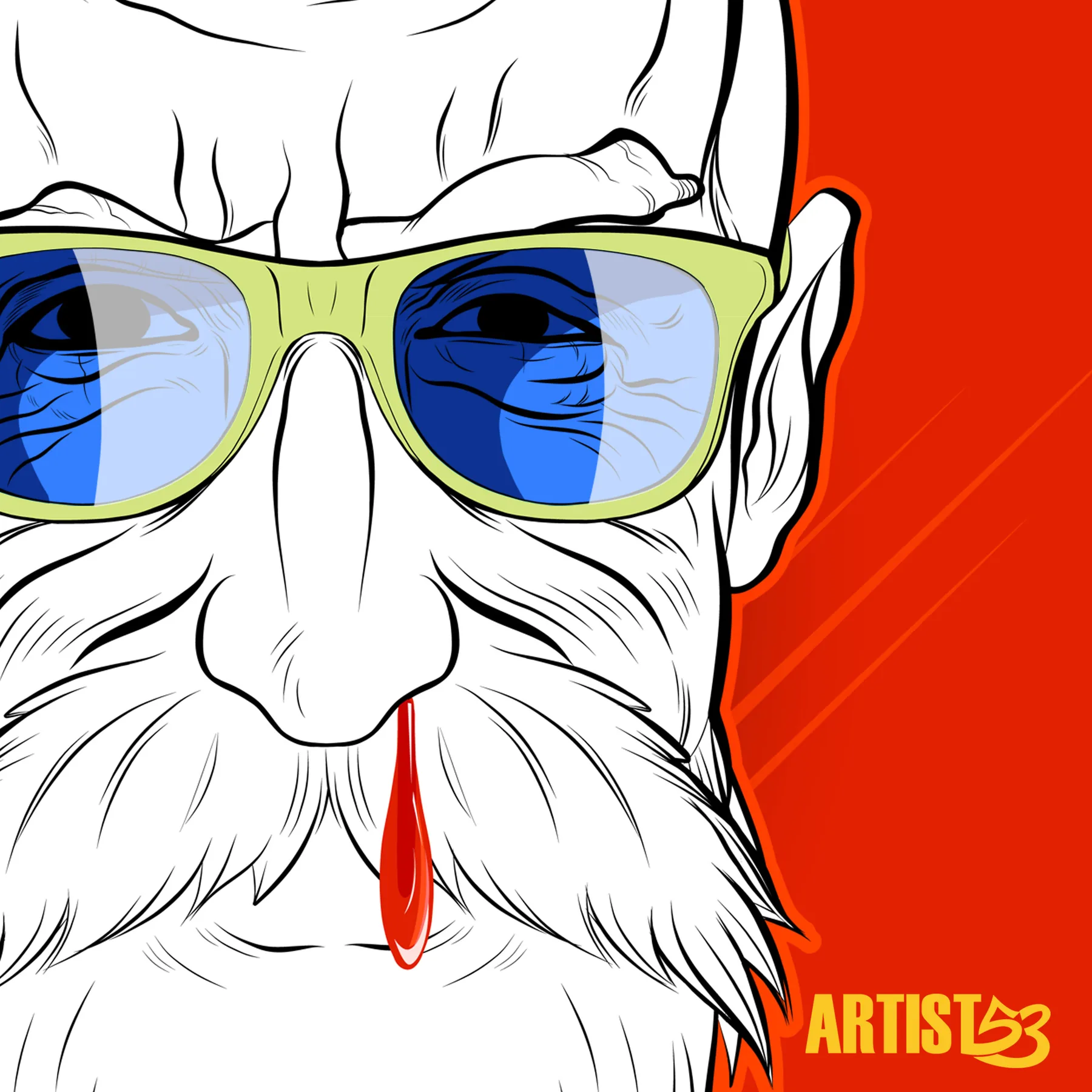 Master Roshi vector illustration detail by ARTIST53