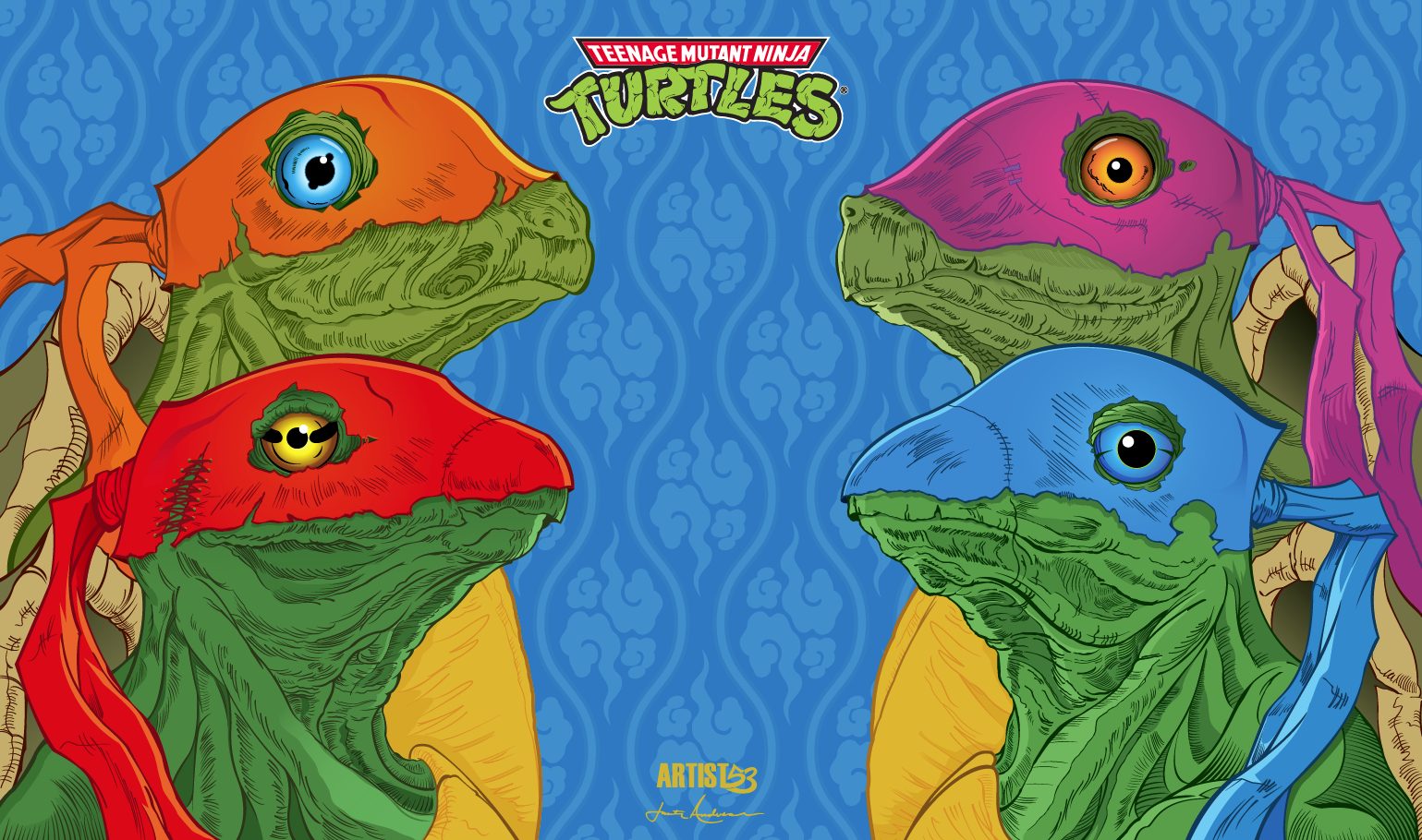 Teenage Mutant Ninja Turtles group illustration