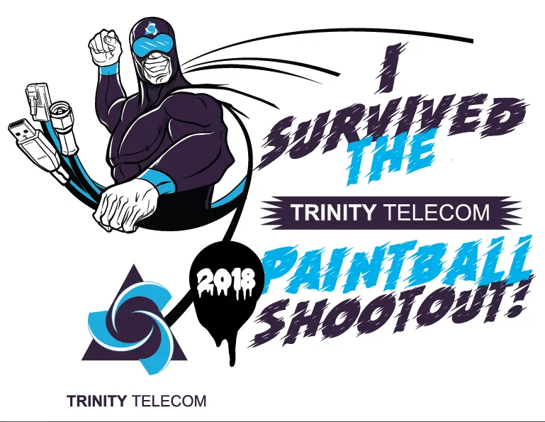 Trinity Telecom 2018 Paintball Shootout T-shirt illustration